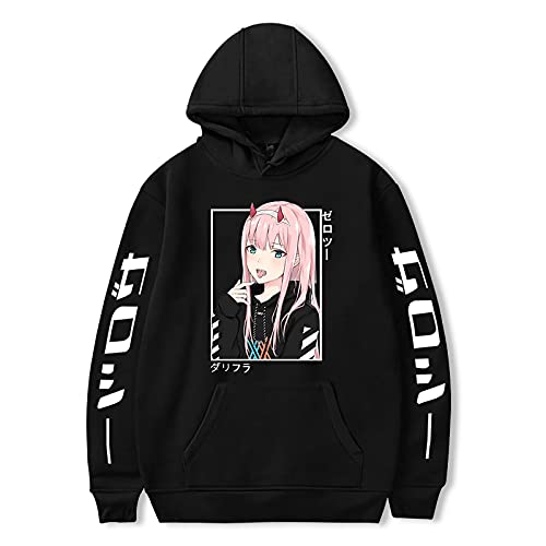 Darling in The Franxx Zero Two Cosplay Hoodie Lässiges Langarm-Pullover-Sweatshirt für Anime-Fans von westtrend