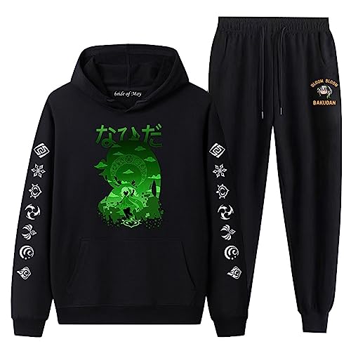 Genshin Impact Casual Trainingsanzug Nahida Langarm Kapuzenpullover und Jogginghose Anzug Sweatshirt Hose 2 Stück Set von westtrend