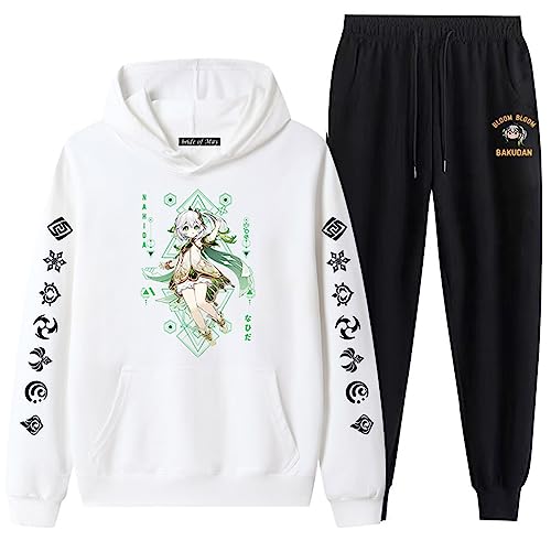 Genshin Impact Casual Trainingsanzug Nahida Langarm Kapuzenpullover und Jogginghose Anzug Sweatshirt Hose 2 Stück Set von westtrend