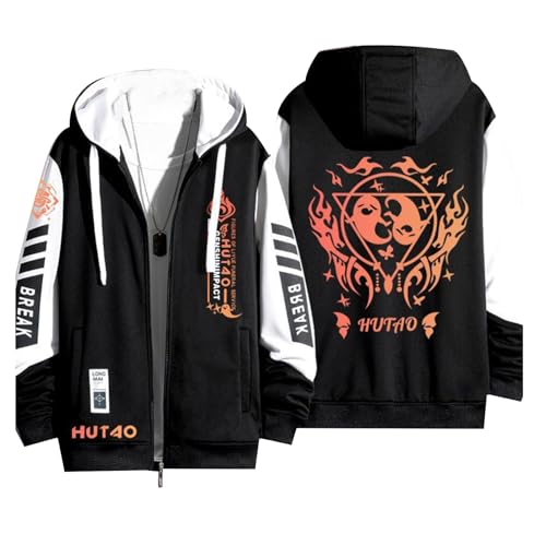 Genshin Impact Zip Hoodie Unisex Anime Spiel gedruckt lässig Sweatshirt Sport Trend Hooded lose Hoodie Cosplay Kostüm Spiel Charakter Hu Tao Zip Hoodie... von westtrend