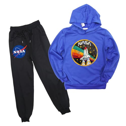 NASA-Trainingsanzug Jungen Mädchen Langarm-Kapuzenpullover und Jogginghose Anzug Frühling Herbst Sweatshirt Hose 2 Stück Set von westtrend