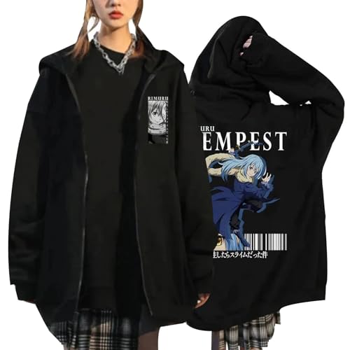 That Time I Got Reincarnated as a Slime Kapuzenpulli Japanse Anime Rimuru Tempest Grafische Bedrukte Kapuzenpulli Sweatshirt mit Reißverschluss Rimuru Tempest Cosplay Kostuum That Time I Got Reincarnated as a Slime Kapuzenpulli Japanse Anime Rimuru Tempest Grafische Bedrukte Kapuzenpulli Sweatshirt mit Reißverschluss Rimuru Tempest Cosplay Kostuum von westtrend