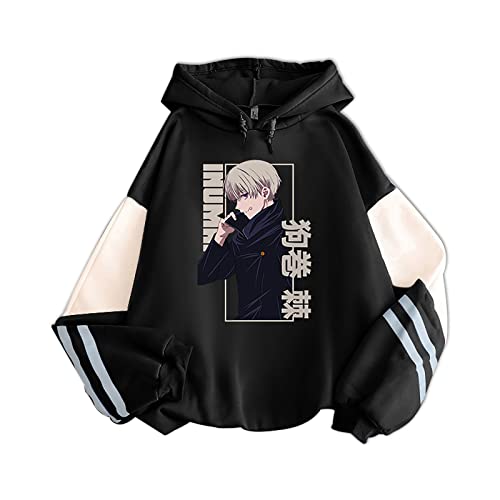 Unisex Jujutsu Kaisen Kapuzenpullover Persönlichkeit Anime Harajuku Sweatshirt Farbabstimmung Langarm Pullover Inumaki Toge Hoodie von westtrend