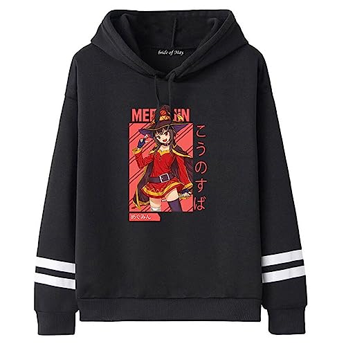 Unisex KonoSuba: God's Blessing on This Wonderful World! Kapuzenpullover Anime Harajuku Sweatshirt Satou Kazuma Langarm Pullover Megumin Hoodie von westtrend