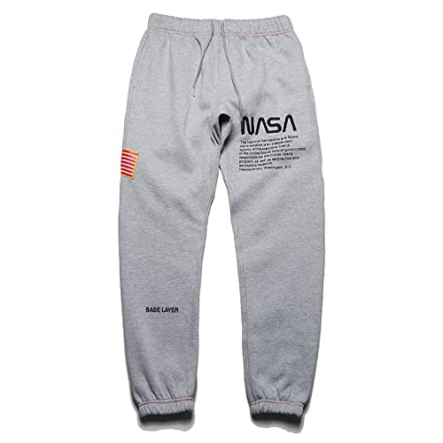 Unisex NASA Lässige Hip-Hop Jogginghose Kordelzug Elastische Taille Trendige Joggerhose Sport Haremshose Fleecehose von westtrend