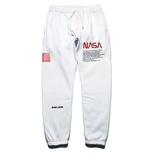 Unisex NASA Lässige Hip-Hop Jogginghose Kordelzug Elastische Taille Trendige Joggerhose Sport Haremshose Fleecehose von westtrend