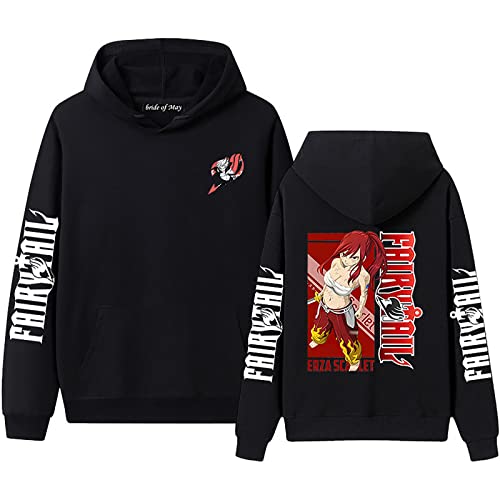 westtrend Anime Fairy Tail Erza Scarlet Hoodie Anime Fairy Tail Cosplay Sweatshirt Erza Scarlet Hoodie Lose Sweatshirts Erza Pullover für Männer und Frauen von westtrend