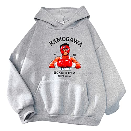 westtrend Anime Hajime no Ippo Hoodies Anime Boxing Kamogawa Ippo Cosplay Sweatshirts Makunouchi Ippo Hoodies Fighting Spirit Loose Pullover Für Männer Frauen von westtrend