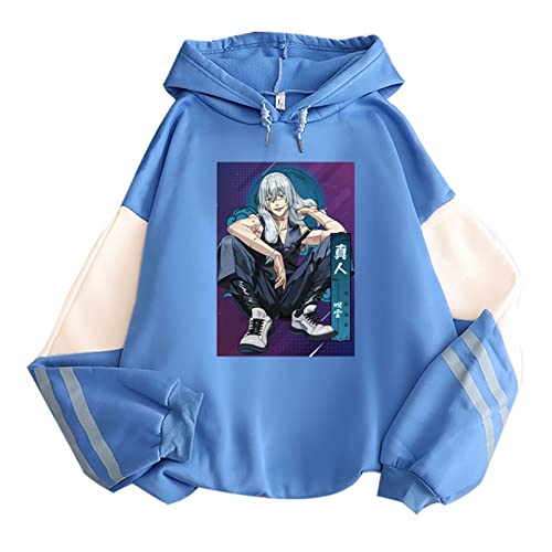 westtrend Anime Jujutsu Kaisen Mahito Hoodie Mahito Hoodie Anime Jujutsu Kaisen Farbe Raglan Cosplay Sweatshirt Candy Farbe Sweatshirts Mahito Sweatshirts Pullover für Männer Frauen von westtrend