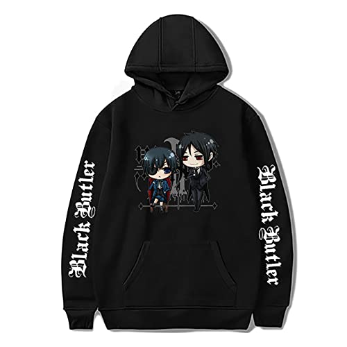 westtrend Black Butler Hoodie Unisex Lose Casual Langarm Sweatshirt Anime Sebastian Michaelis Kapuzenpullover Sweatshirt von westtrend