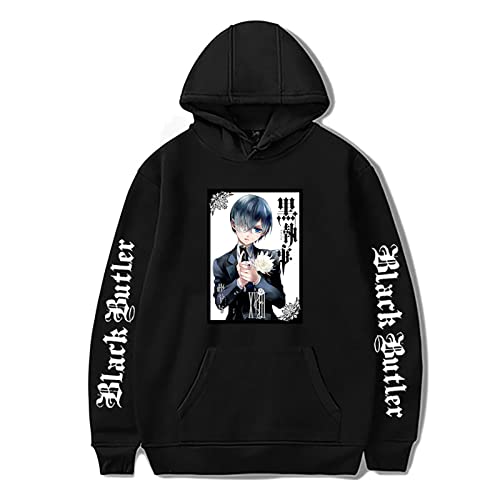 westtrend Black Butler Hoodie Unisex Lose Casual Langarm Sweatshirt Anime Sebastian Michaelis Kapuzenpullover Sweatshirt von westtrend