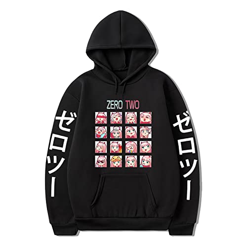 westtrend Darling in The FranXX Hoodies Zero Two Pullover Kawaii Zero Two Sweatshirts Anime 002 Pullover für Männer und Frauen von westtrend