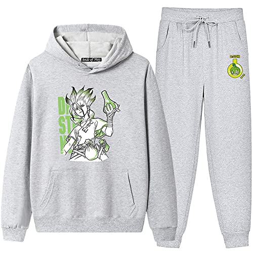 westtrend Dr.Stone Hoodie Sets Casual Sports Style Sweatshirt Suit Ishigami Senkuu Two-Piece Pullover for Men and Women von westtrend
