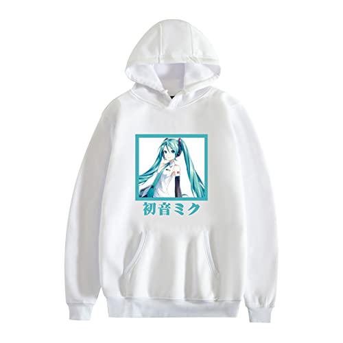 westtrend Hatsune Miku Hoodie Beliebter japanischer Sänger Idol Pullover Miku Hoodies/T-Shirts/Cat Ears Crop Top/Sommer Trainingsanzüge für Fans Männer Frauen von westtrend