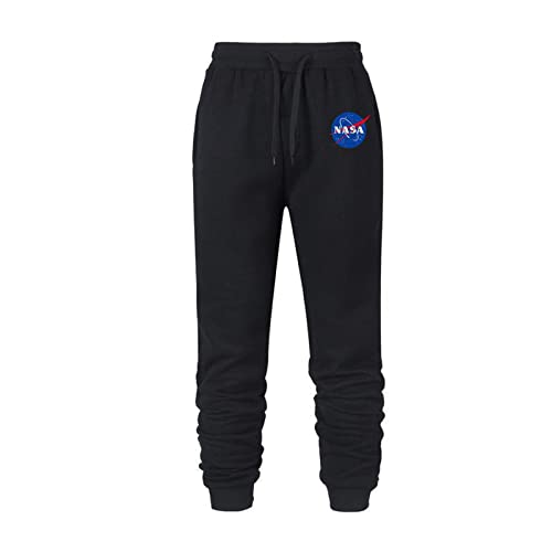 westtrend Herren NASA Jogginghose Kordelzug Elastische Taille Trendige Joggerhose Sport Lässige Fleecehose von westtrend