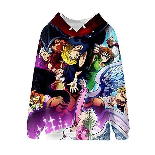 westtrend Japanischer Anime The Seven Deadly Sins Hoodie Meliodas 3D Cartoon Sweatshirt Pullover Unisex Cosplay Langarm S-4XL von westtrend