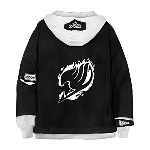 westtrend Jeansjacken für Herren und Damen Fairy Tail Locker Sitzende Lässige Langärmlige Kapuzenpullover Anime Etherious Natsu Dragneel Cosplay Kostüme von westtrend