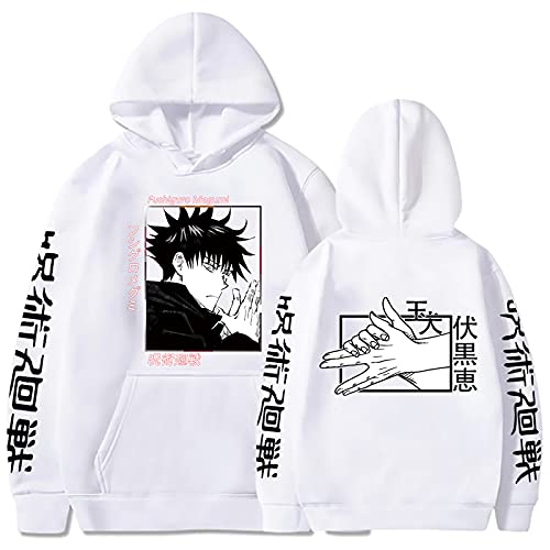 westtrend Jujutsu Kaisen Fushiguro Megumi Hoodie Fushiguro Megumi Cosplay Hoodie Sweatshirt mit Kapuze Fushiguro Megumi Pullover für Männer Frauen von westtrend