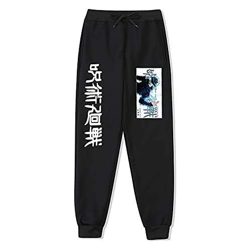 westtrend Jujutsu Kaisen Hose Lässige Bequeme Jogginghose Anime Gojo Satoru Print Joggers Kordelzug Taille Haremshose für Männer von westtrend