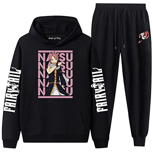 westtrend Männer Frauen Fairy Tail Anime Sportanzüge Sets Jogger Hosen Natsu Casual Sweatshirt Hosen Happy Cosplay Trainingsanzüge S-3XL von westtrend