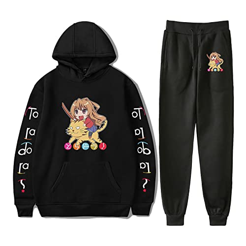 westtrend Männer Frauen Toradora Anime Sportanzüge Sets Jogger Hosen Aisaka Taiga Casual Sweatshirt Hosen Takasu Ryuuji Cosplay Trainingsanzüge S-4XL von westtrend