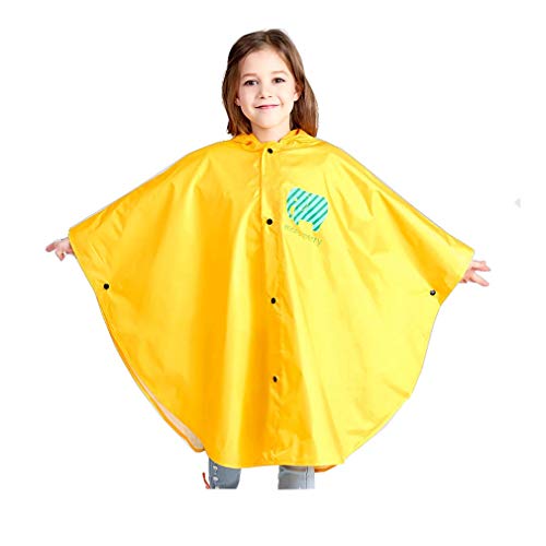 Wetry Kinder Regenponcho Mädchen Jungen Regencape Wasserdicht Atmungsaktiv 100% Regendichter Regenmantel Unisex für Kleinkinder und Jugendliche Regenjacke mit Kapuze für 75-175cm von Wetry