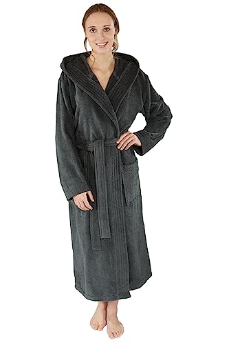 WeWo fashion Unisex Kapuzen-Bademantel 3006 anthrazit, L von wewo