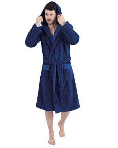 wewofashion by Otto Werner Herren Bademantel Saunamantel 1018 Jeansblau - Blau (M) von wewofashion by Otto Werner