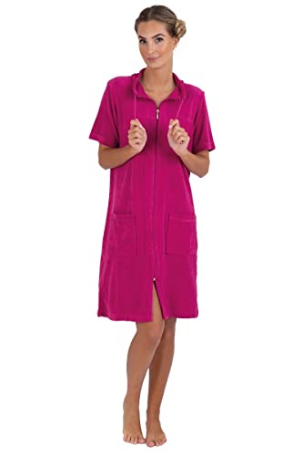 wewofashion Damen Strandkleid Badekleid Frotteekleid Hauskleid by Otto Werner 033 Himbeer (40/42) von WEWO-Fashion