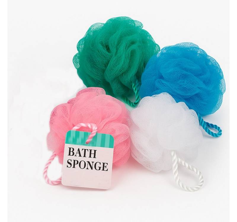 what the shop Duschschwamm Badeschwamm Nylon 12 cm einzeln oder 5er-Set Massage Peeling Dusche, Sanfte Reinigung & Pflege für jeden von what the shop