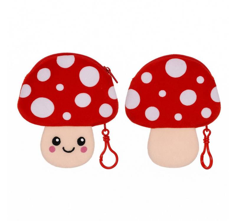 what the shop Geldbörse Kawaii Pilz Plüsch-Geldbörse mit Reißverschluss & Karabiner 11x13cm (1-tlg) von what the shop