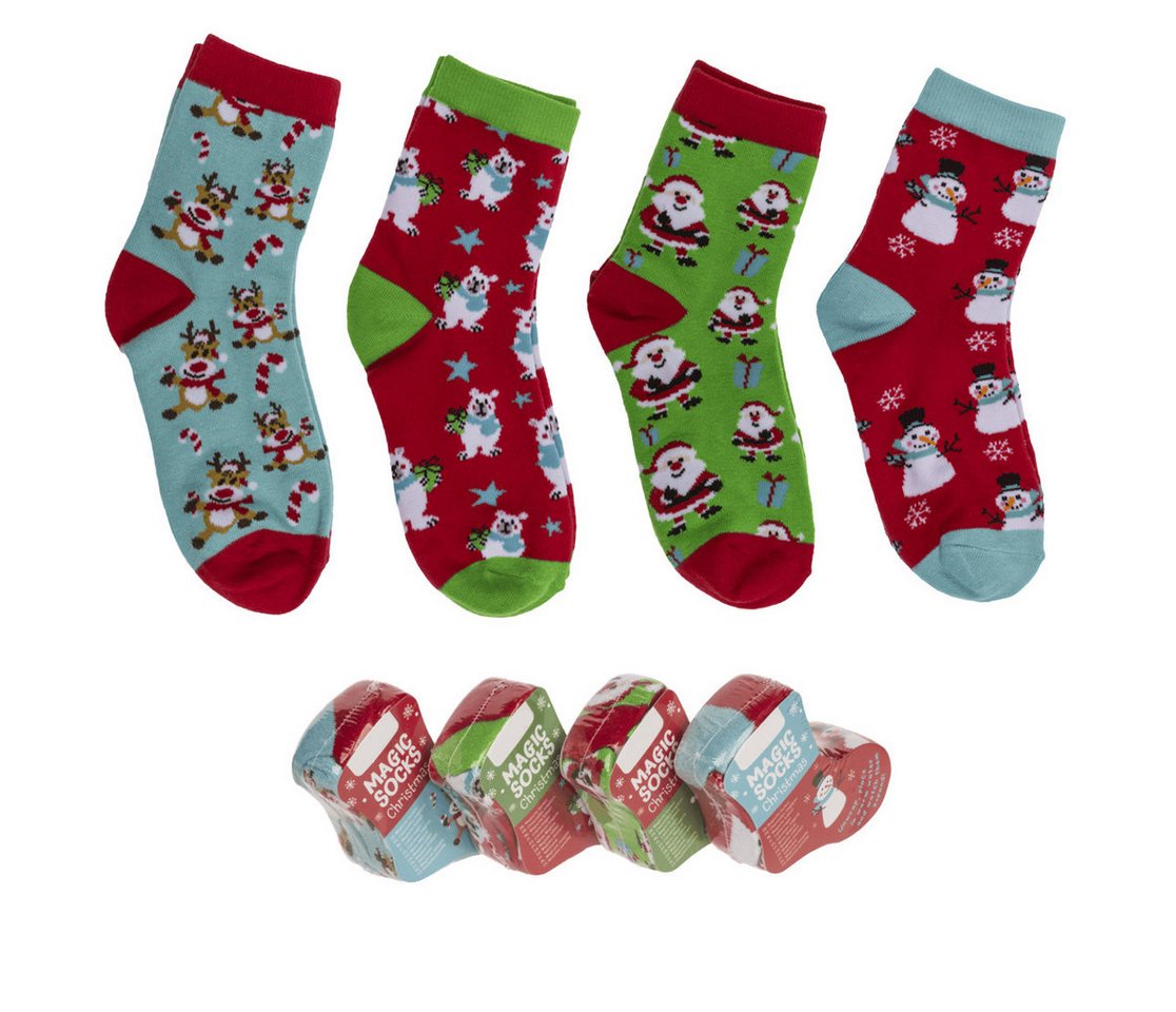 what the shop Socken Magische Weihnachts-Kindersocken –Set, Gr. 22–34, Geschenk & Advent Set (4 Paare) magische Weihnachts-Kindersocken von what the shop