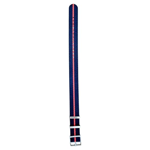 what the shop Tethree Nano 20 mm Unisex Uhrenarmband | Mesh Schwarz-Navy/Rot | Thenylon-Armbändern | Zum Stylischen tauschen | Individuell für jeden Tag (Mesh Schwarz-Navy/Rot) von what the shop