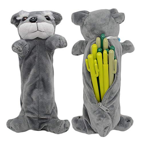 whatUneed 3D Hund Form Bleistift Federbeutel, niedliche weiche Plüschtier Geschenke für Kinder von whatUneed