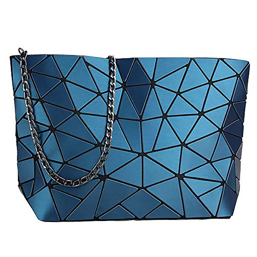 whatUneed Frauen Mode Geometrische Gitter Umhängetasche, PU-Leder Casual Cross-Body Messenger Bag für Mädchen von whatUneed