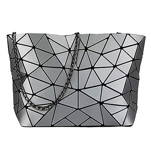 whatUneed Frauen Mode Geometrische Gitter Umhängetasche, PU-Leder Casual Cross-Body Messenger Bag für Mädchen von whatUneed