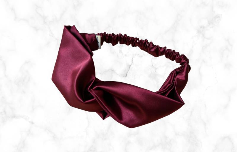 Satin Stirnband Bordeaux von whatabunscrunchies