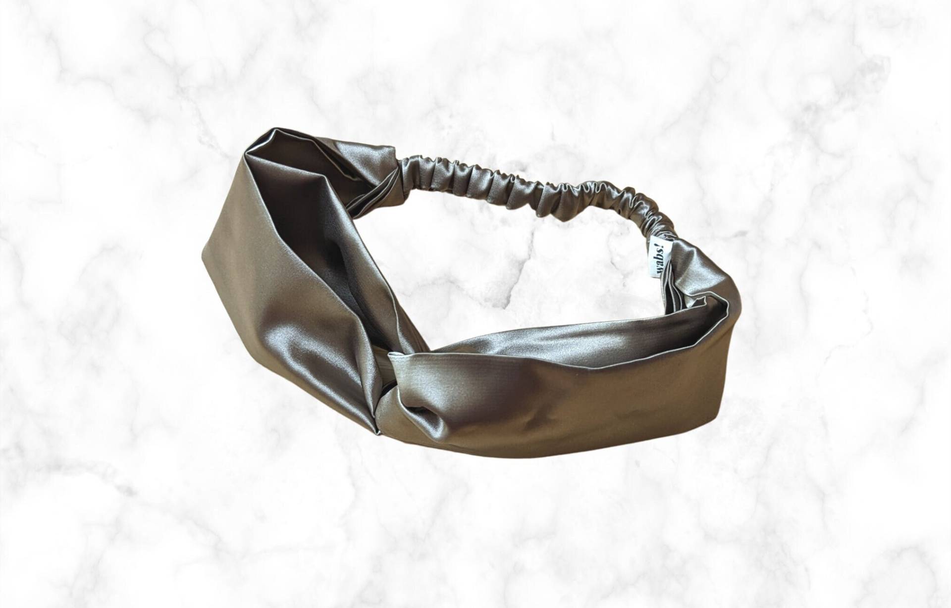 Satin Stirnband Taupe von whatabunscrunchies