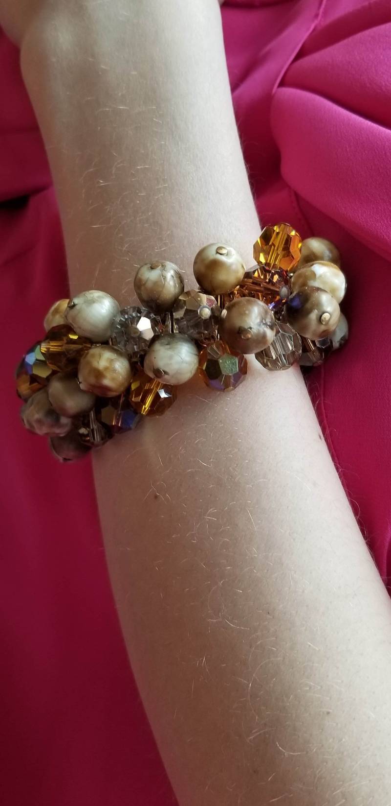 Ehrfürchtig Kristall Und Acryl Perle Erweiterbar Armband Mit Passenden Clip Auf Ohrringe Ehrfürchtig Kristall Und Acryl Perle Erweiterbar Armband Mit Passenden Clip Auf Ohrringe von whatadishcollection