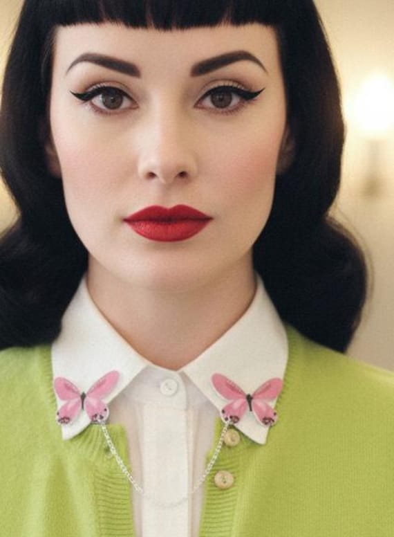 Rosa Schmetterling Doppel Brosche Sommer Trend Schmetterlinge Pin Frauen Accessoire Kragen Für Ihre Frühlingsmode Insekt Schmuck von whatanovelidea