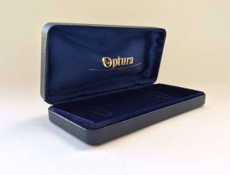 80Er Vintage Blau Optura Bijou Brillen Box Brillenbehälter Retro Sonnenbrille Hard Case von whatthefunk