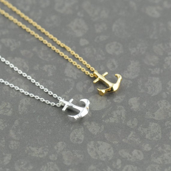 Kleinen Anker Halskette. Winzige Halskette in Gold Oder Silber. Anker-Halskette/Seemann-Halskette. Meine Liebe Zu Verankern von whimsyandmagic