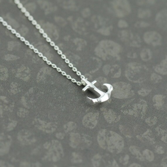 Silber Anker-Kette. Winzige Anker Halskette in Silber. Anker-Halskette Meine Liebe Zu Verankern von whimsyandmagic