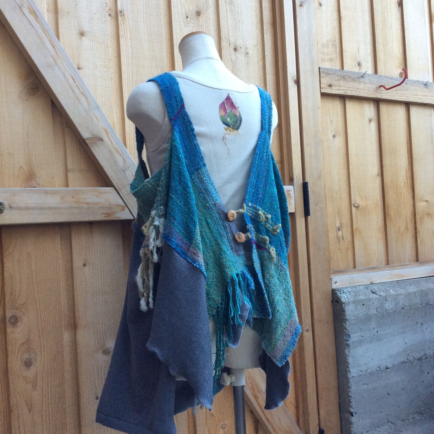 Kostenloser Versand Blaues Handgewebtes Kleid Aus Wolle Kostenloser Versand Blaues Handgewebtes Kleid Aus Wolle von whimzyCo