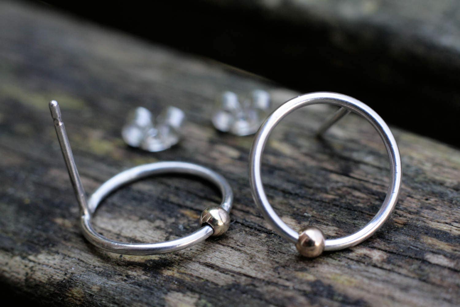 Silber Und Gold Ohrstecker Sterling Creolen Uk Handmade Schmuck Silber Und Gold Ohrstecker Sterling Creolen Uk Handmade Schmuck von whiteamberstudio