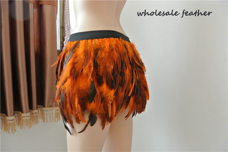 Rot Schwarz Grün Pink Gelb Lila Orange Blau Hüftlanger Hahn Gerader Federrock Für Tanzkleidung Halloween Kostüme von wholesalefeather