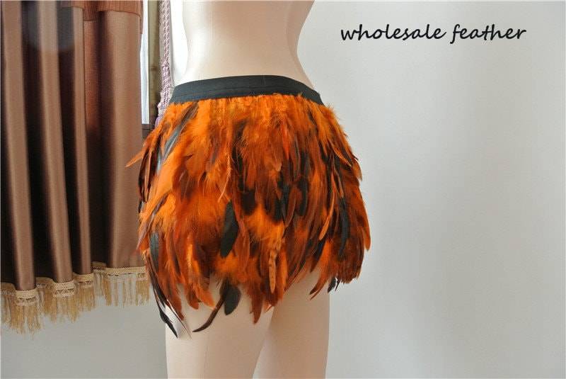 Rot Schwarz Grün Pink Gelb Lila Orange Blau Hüftlanger Hahn Gerader Federrock Für Tanzkleidung Halloween Kostüme von wholesalefeather