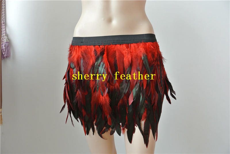 Rot Schwarz Grün Pink Gelb Lila Orange Blau Hüftlanger Hahn Gerader Federrock Für Tanzkleidung Halloween Party Dekor von wholesalefeather