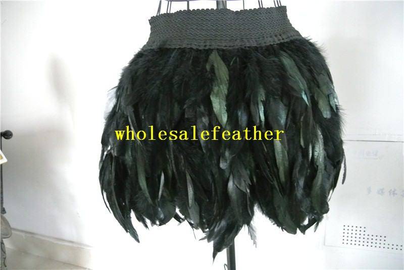 Schwarzer Hüftlanger Hahn Gerader Federrock Für Tanzkleidung Schwarzer Hüftlanger Hahn Gerader Federrock Für Tanzkleidung von wholesalefeather