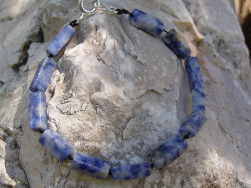 Lapis Wulst Verknotete Armband Sterling Silber Verschluss Lapis Wulst Verknotete Armband Sterling Silber Verschluss von wibis